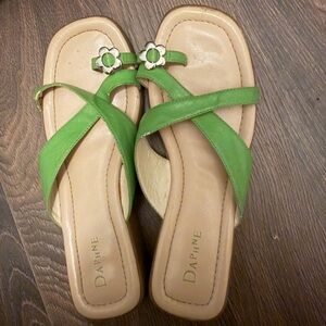 Green Floral Sandals